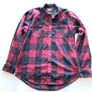 WOODLAND Vintage Red Black Buffalo Plaid Flannel Button Up Shirt Mens Large